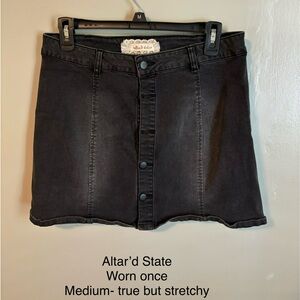 Altar’d State Black Jean Skirt